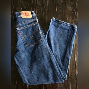 Levis 550  Dark Blue Jeans 26 x 26.5 Relaxed Fit Boys Size 12